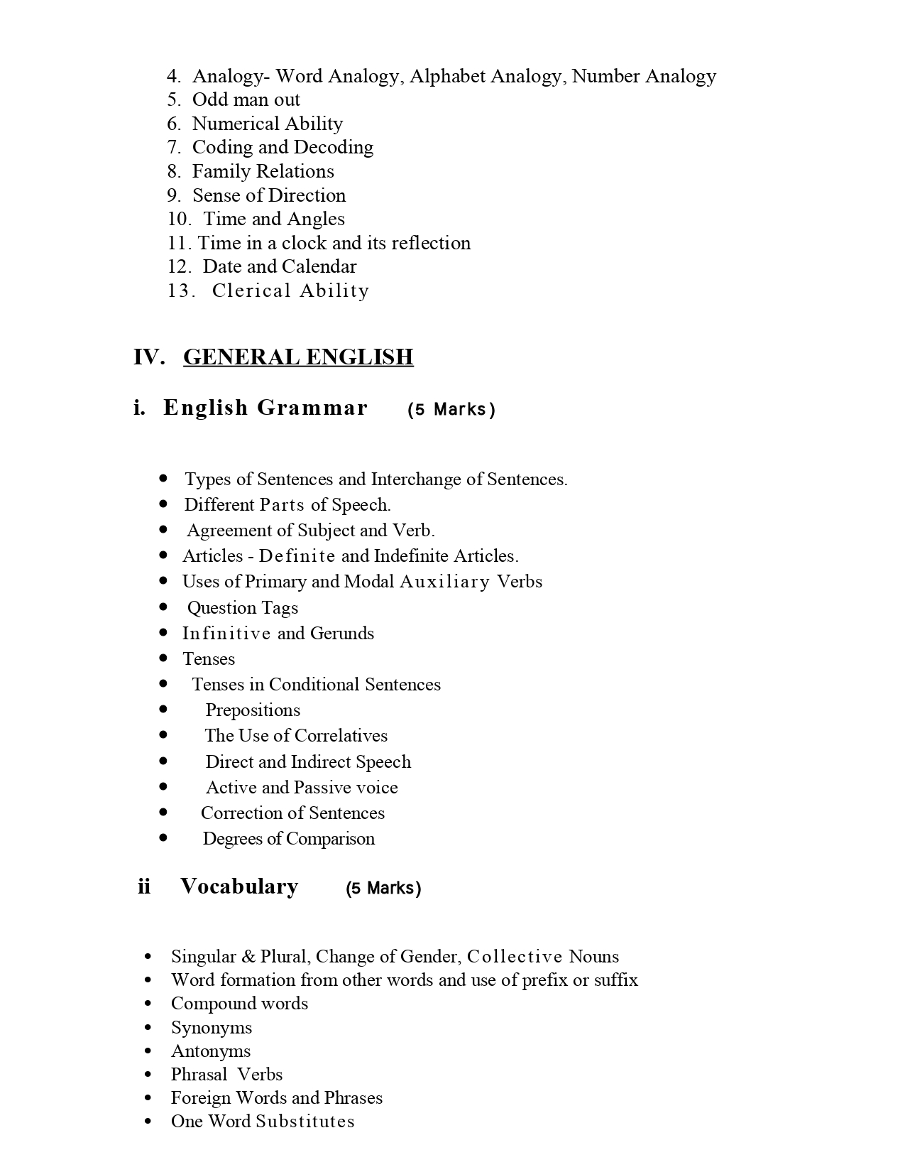 PSC Computer Programmer Syllabus